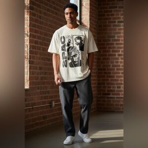 2Pac White Graphic T Shirt Men’s Size XL Officially Licensed Cotton Tee NEW